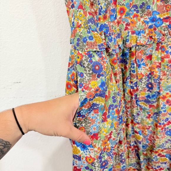 J.Crew Margaret Annie Liberty Collared Tiered Shirt Dress Women’s Size 00 - Picture 8 of 11